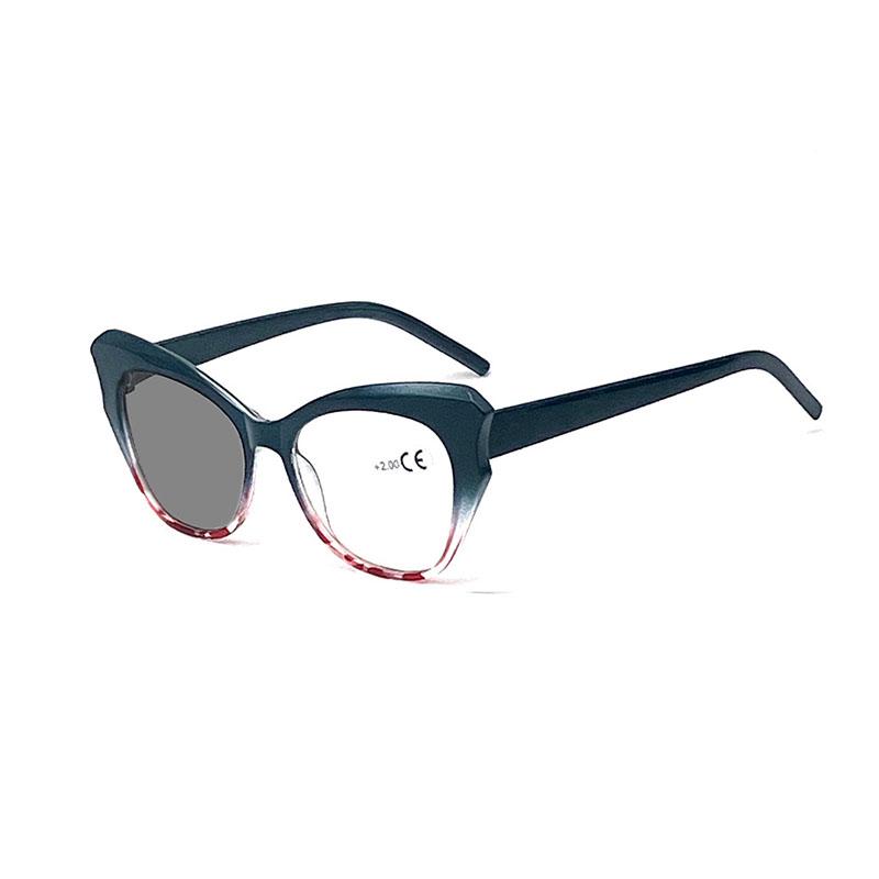 

Latest Photosensitive Color-changing Cat Eye Reading Eyeglasses Stylish Blue Lightweight Reading Eyeglasses 613-1 1