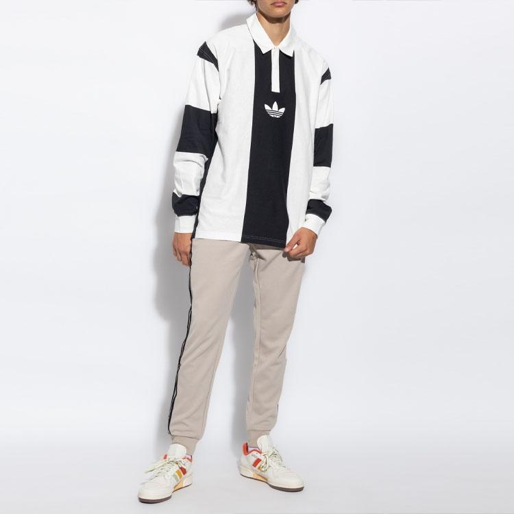 adidas Originals Hack Rugb Polo T-Shirts 'White Black' Men's HZ0708