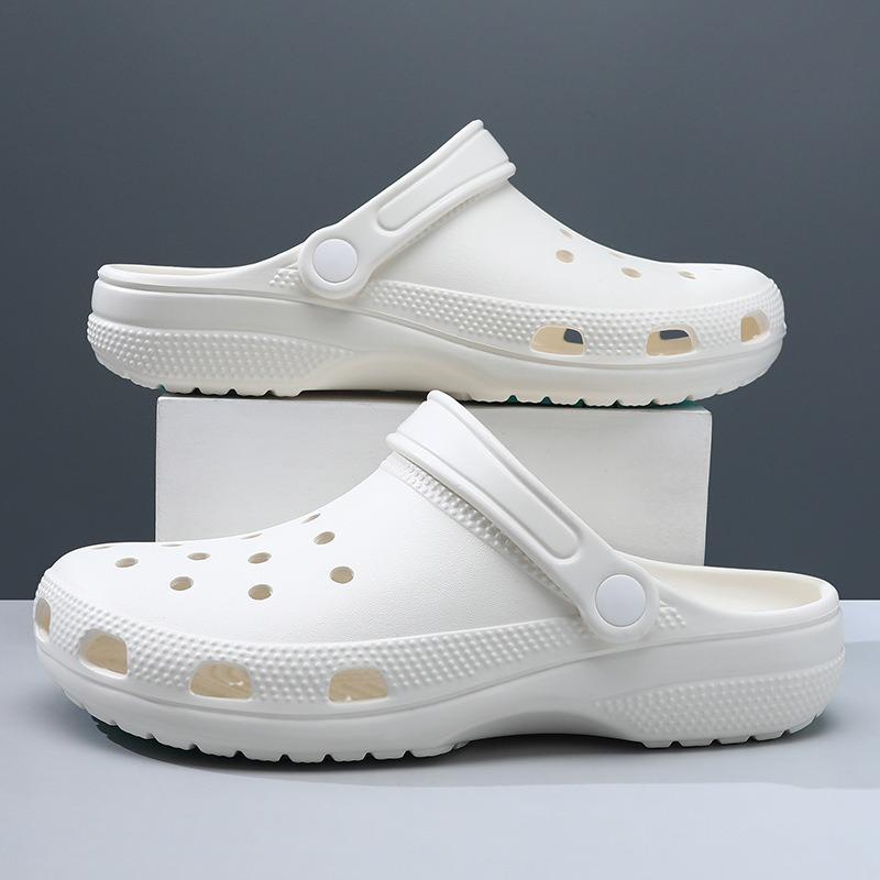 New hole shoes men's summer thick soles increase in height, wear-resistant bag head mop, non-slip external wear, deodorant and breathable