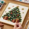 Full Drill Gem Art for Beginners DIY Christmas Faux Pearl Painting Kit with Frame, Santa Creative Gift Crafters Beads Craft Adults Beginner, Handmade
