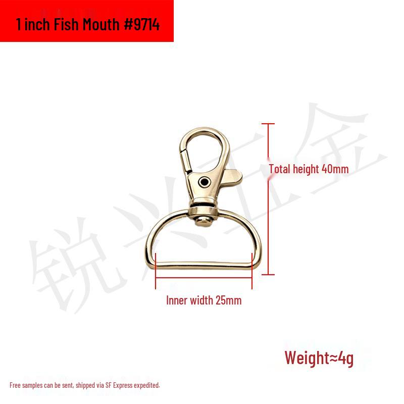 Zinc Alloy Fish Mouth Buckle for Dog Luggage, Shoulder Straps, Keychains, and Webbing.