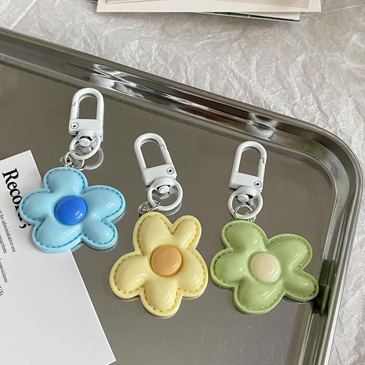 Creative Colorful Bright Irregular Flower Keychain DIY Bean Pendant Versatile Bag Pendant Decoration Gift