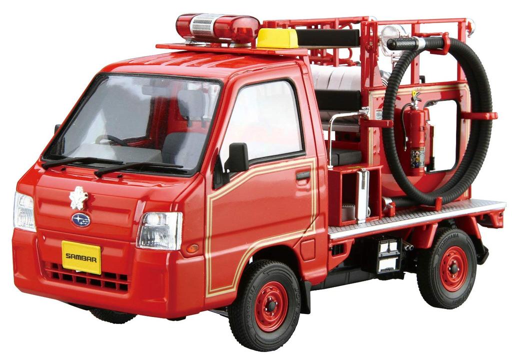 Aoshima Bunka Kyozai The Model Car Series Subaru TT2 Sambar Fire Engine 2011 Plastic Model 1/24 No.119
