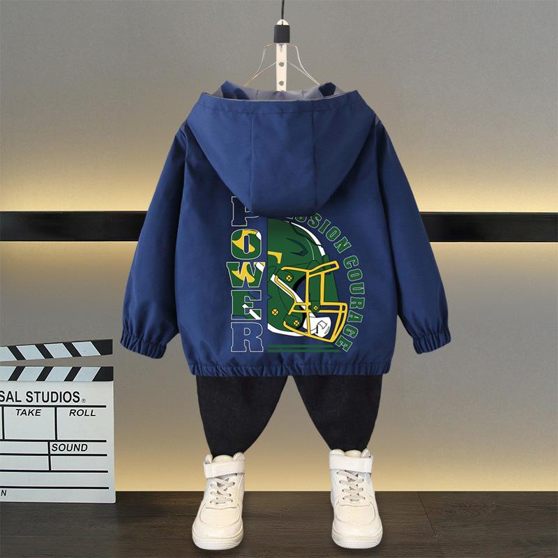 Jacke Kinder Outdoor Jungen und Mädchen Jacke Frühling Ball Dünner Abschnitt der Mittel- und Großkinder Locker Lässig Kapuze Rushing Mantel