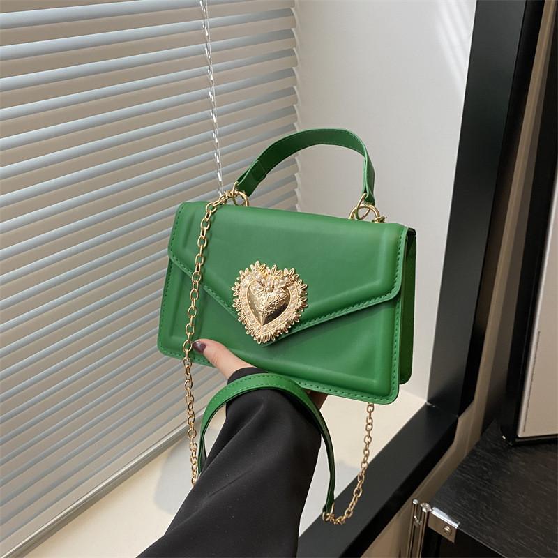 Chic Pu Leather Shoulder Bag For Women Trendy Lock Chain Crossbody Bag 2024