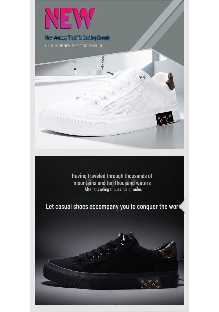 2026 Koreanischer Stil Herren Freizeitschuhe aus Netzstoff für Skateboarden - Bequem, Atmungsaktiv, Vielseitig, Niedrig geschnitten