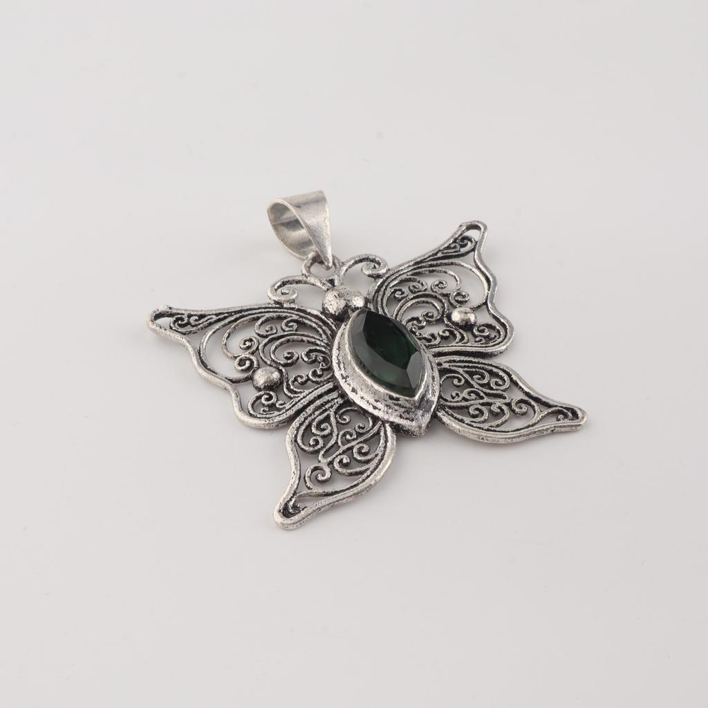 Green Tourmaline Gemstone 925 Sterling Silver Partywear Pendant 1.5" Women Jewelry For Wedding Gift CP-41-14