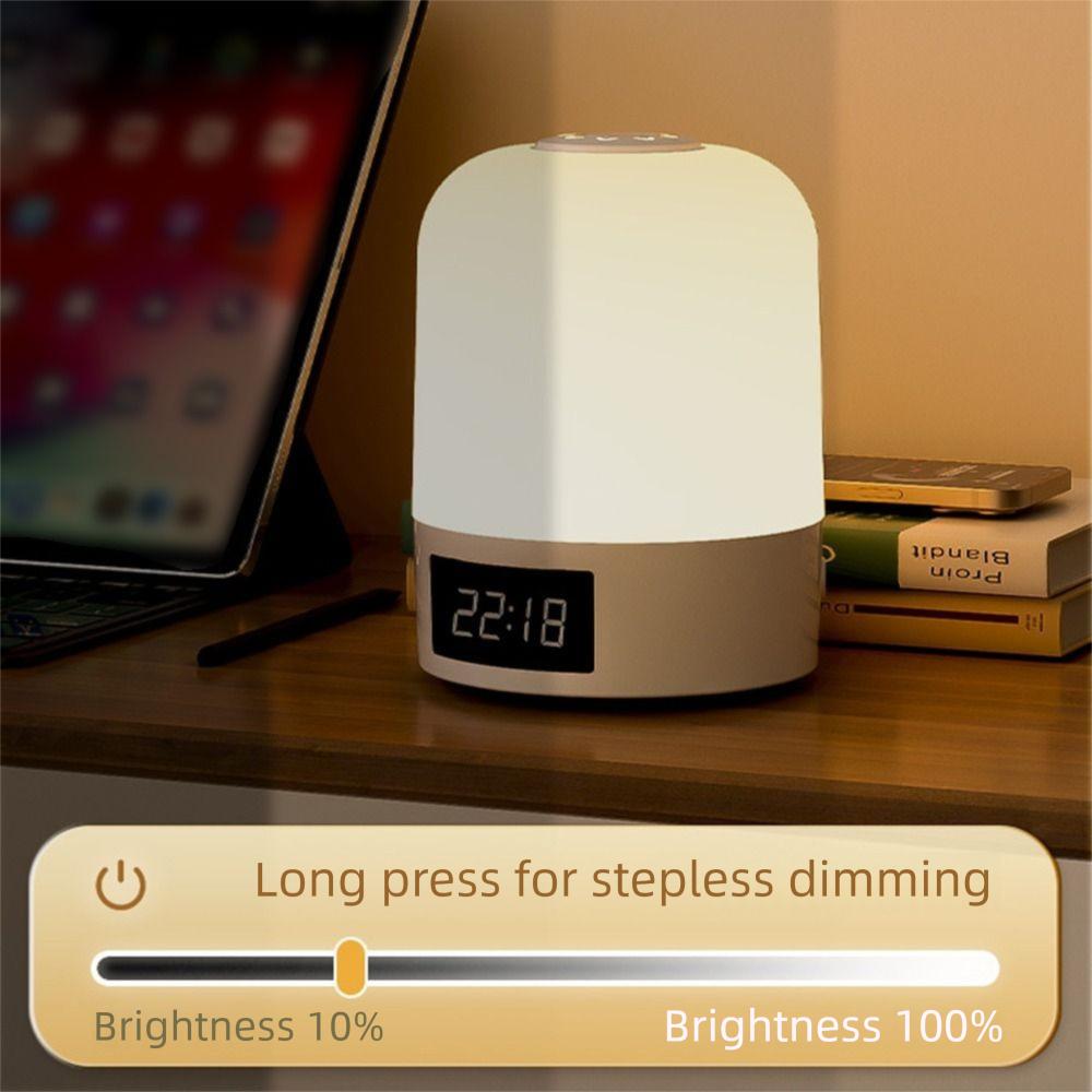 Dimming Touch Night Light Digital Clock Sleeping Lamp Bedside Table Clock LED Table Lamp  Kids Room