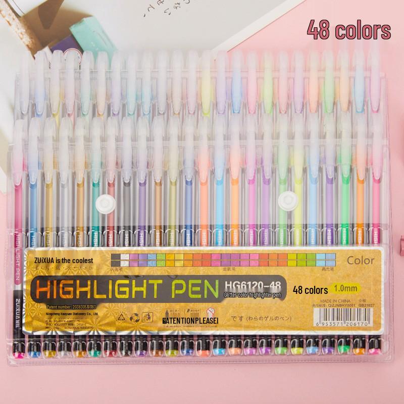 TikTok Flash Pen Set: Cute Korean Fluorescent Highlighters & Neutral Pens