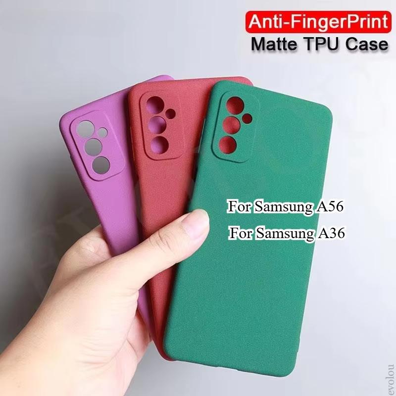 

Ультратонкий матовый песчаный мягкий чехол для Samsung Galaxy A56 A36 A26 A16 A06 A55 A35 A25 A15 силиконовые защитные чехлы для объектива for Samsung A54 5G красный