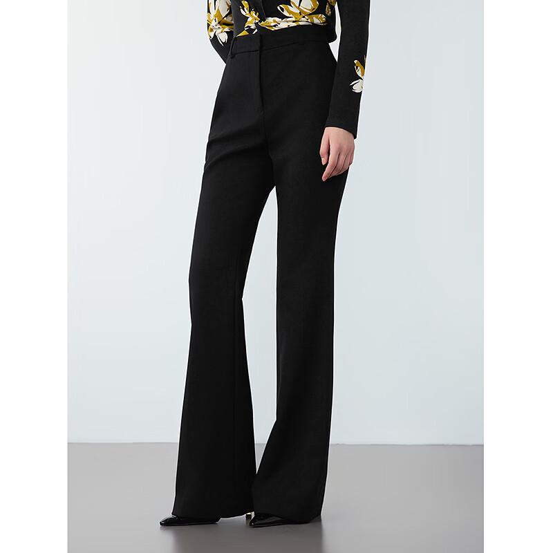 LANCY Women's High-Waist Black Commuter Suit Trousers