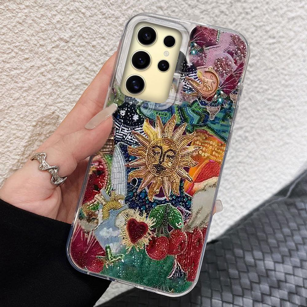 Retro Sunflower God Planet Fruit Trendry Phone Case for Samsung Galaxy S25 S24 S23 S22 S21 FE Plus Ultra Shell Silicone Cover