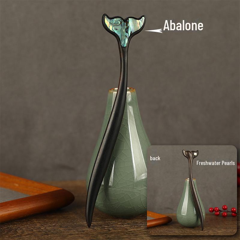 Elegantná zlatá sponka do vlasov z hodvábu a santalového dreva - Čínsky retro štýl vlasového doplnku