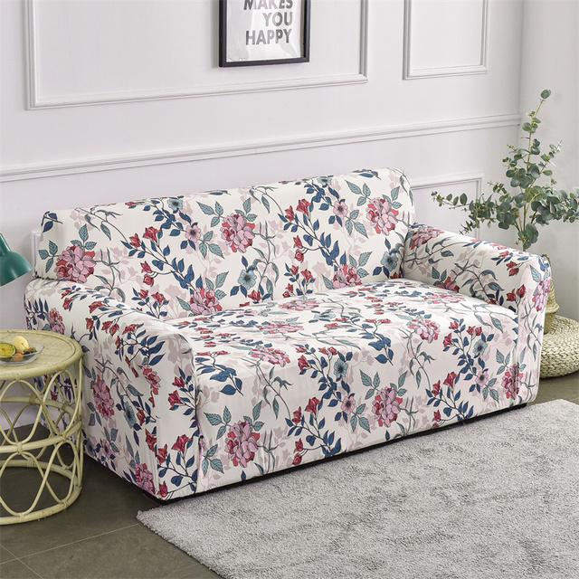 1 2 3 4 Seater Flowers Printed Sofa Cover Elastic Spandex Sofa Slipcover Stretch Sofa Covers For Living Room Furniture Protector