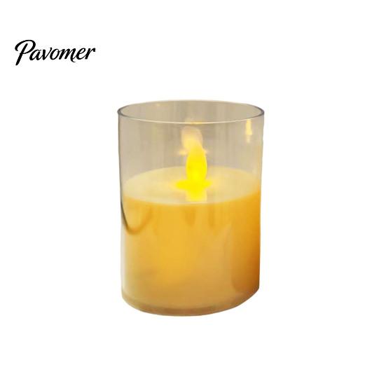 Flickering Led Pillar Candles for Holiday Flameless LED Candles, Battery Operated Acrylic Realistic Wax Lights Christmas Decor Warm Color Light