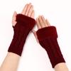 Faux Rabbit Hair Knitted Gloves Fingerless Winter Mittens Japanese Plush Gloves  Women Girls
