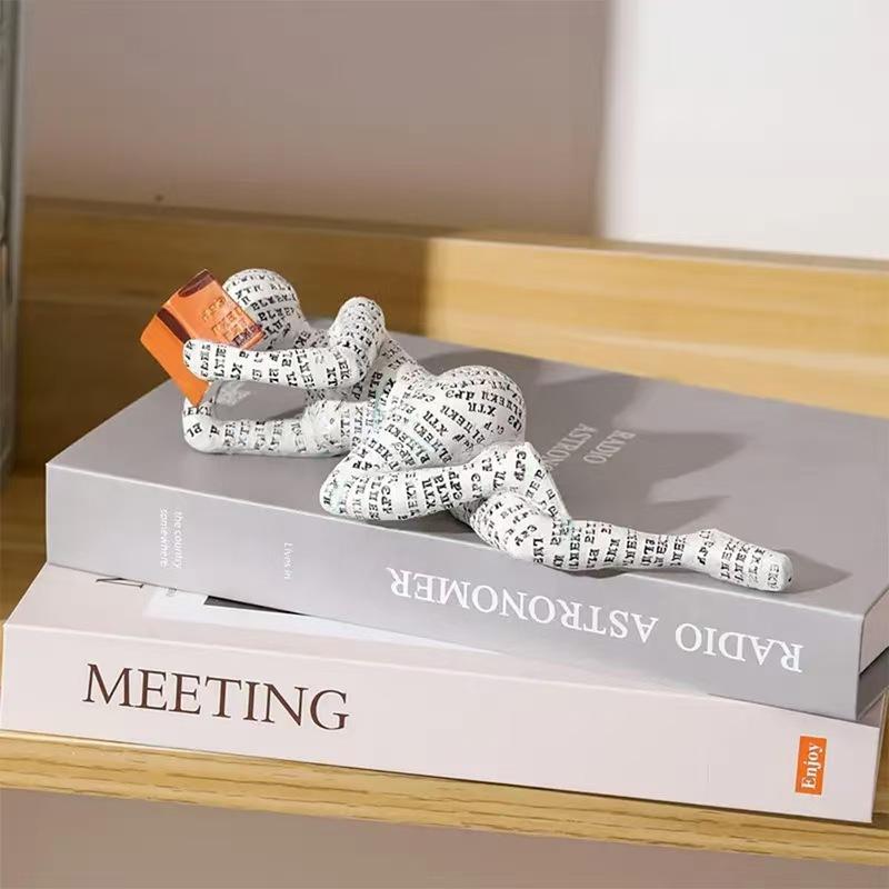 Creative Reading Book Pulp Woman Thinker Statue Decor Art Design Home Decor Accessories Modern Ornament Figurine Collectible