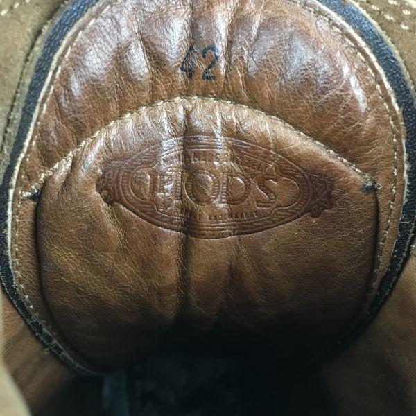 TOD’S Middle Boots Size 42 26.0-26.5 Brown Nubuck Suede Leather(USED)