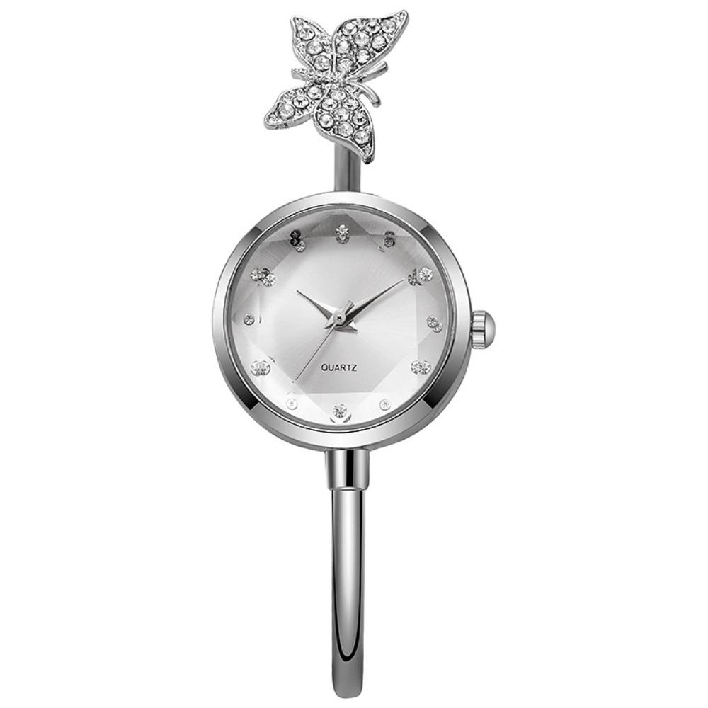 Quartz Movement Open Cuff Wristwatch Butterfly Motif Jewelry Bracelet Watch Fashion Gift