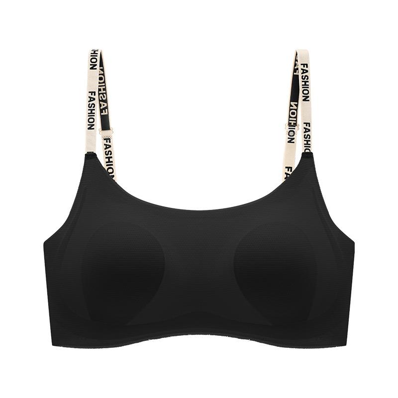 

Summer thin. CM rabbit ears glossy bra cover, letter shoulder strap gathered without steel ring xxl(recommended weight 67.5-75kg )