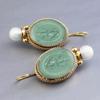 Huitan Elegant Women Drop Earrings Simulated Pearl Fresh Style Wedding Party Accessories Gold Color Daily Versatile Jewelry