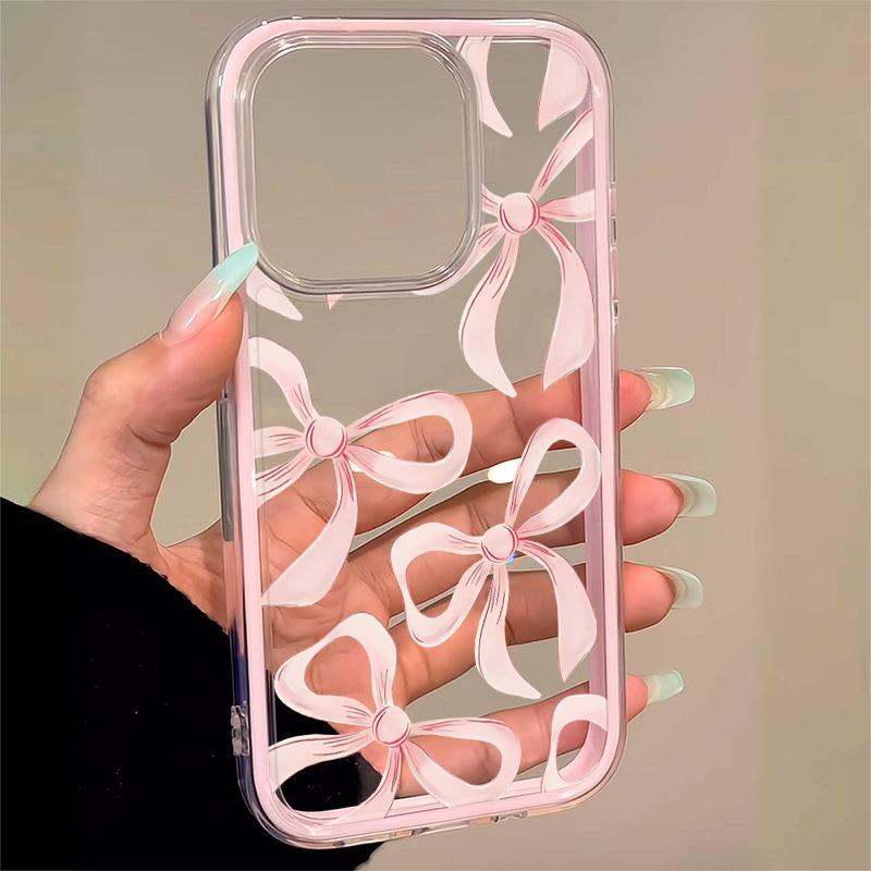 Bow Knot Case for iPhone 16 Pro Max & 17AIR: Two-in-One Frame and Soft Cover