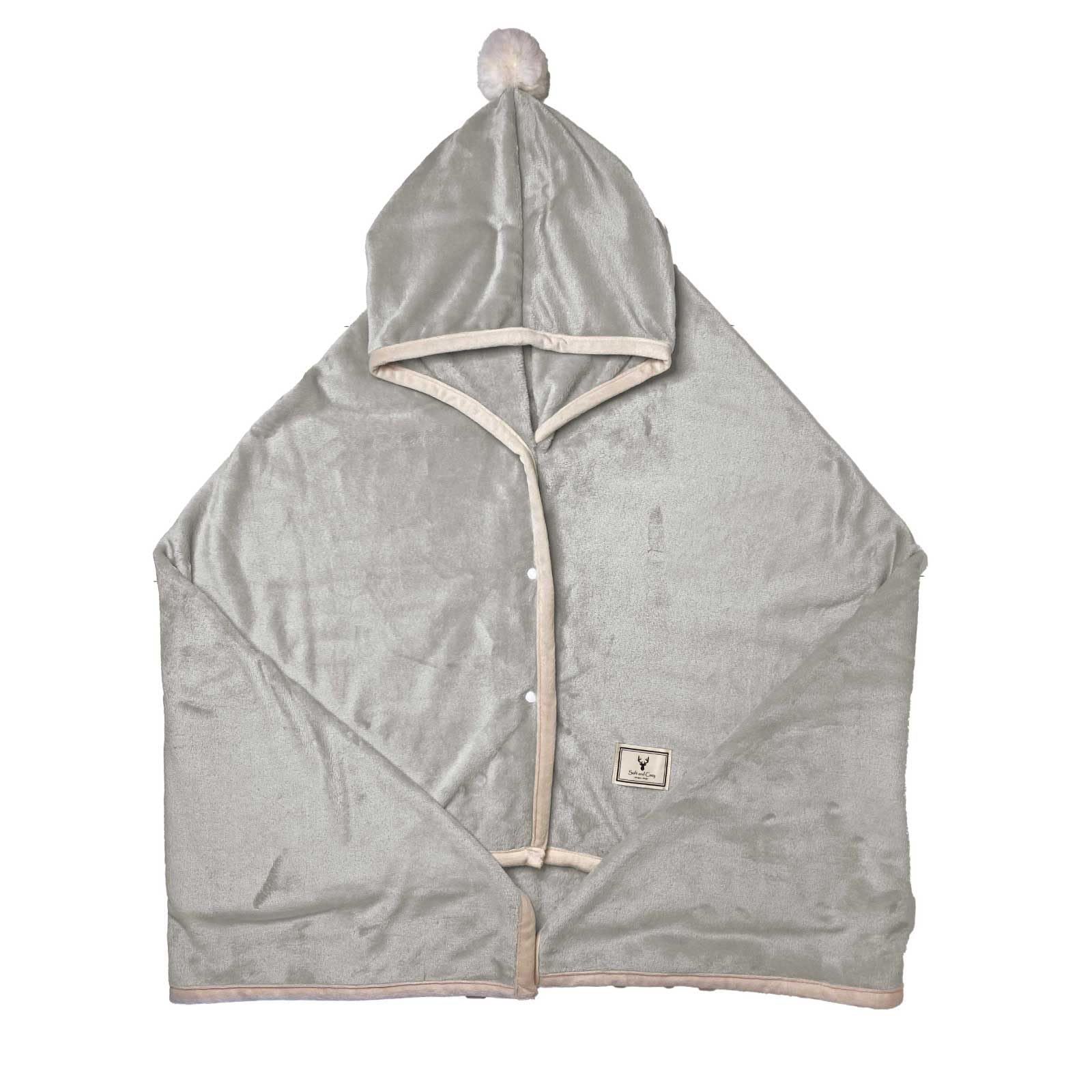 

Hatsumei Labox 3-Way Wearable Blanket with Hat, Cushion, Lap Blanket, and Waist Wrap (Gray)