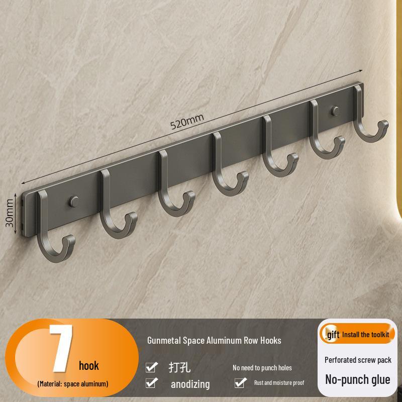 No-Drill Adhesive Hook: Wall-Mounted Towel Rack for Bathroom or Kitchen