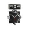 Flip Calendar Wall Clock With Creative Minimalist Design for Office Desk Home Decoration Children Use