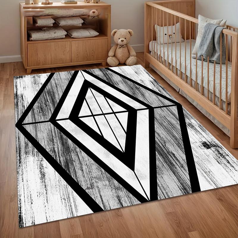 

1 Simple Vantage Geometric Pattern Floor Mat Modern Design Long Carpet Suitable for Bedrooms Living Rooms Study Rooms Kitchens 50cmx80cm