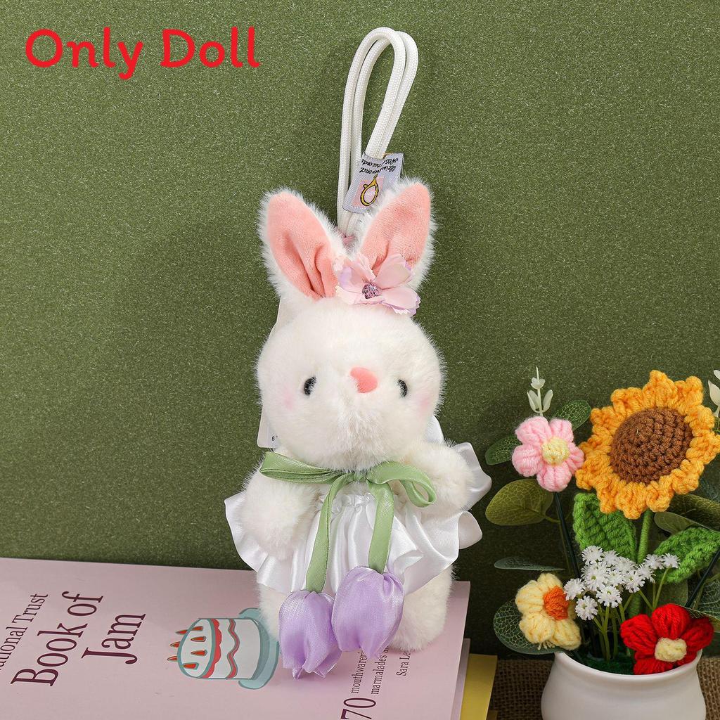 

Cartoon Bunny Keychain Plush Toy With Lace Detail For Girls And Kids PurpleTulip