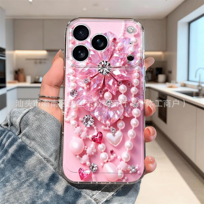 Pearl Butterfly iPhone17ProMax/16/15/14 Luxury 13 Apple 11/12mini Transparent Phone Case
