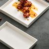 Ceramic Plate Square Dish Household Tableware for High-end el Restaurants. Qingshe Western Restaurant Beef Steak Snack Tray