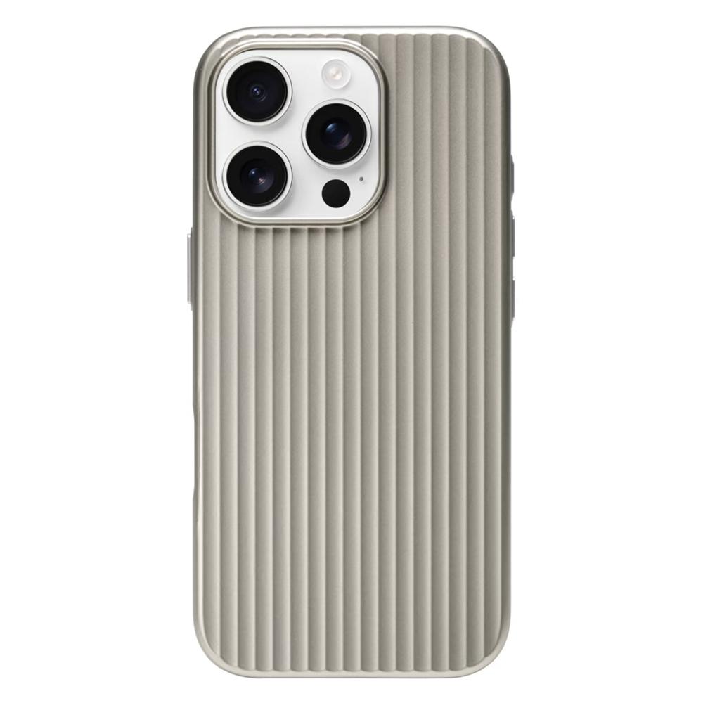 Coque Magnétique Peinture Métallique à Rayures 3D Pour iPhone 17 16 15 14 Pro Max Magsafe Housse Blindée PC Ondulée Motif Bagage Mate