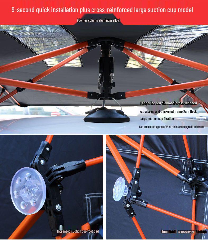 Coach Car Sunshade: Driving School Special Folding Roof Canopy Umbrella