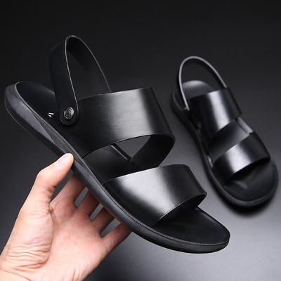 Sandalen Herren Leder Mode Vintage Herrenschuhe Hohe Qualität Weich Bequem Lässig Flats Sommer Strand Hausschuhe
