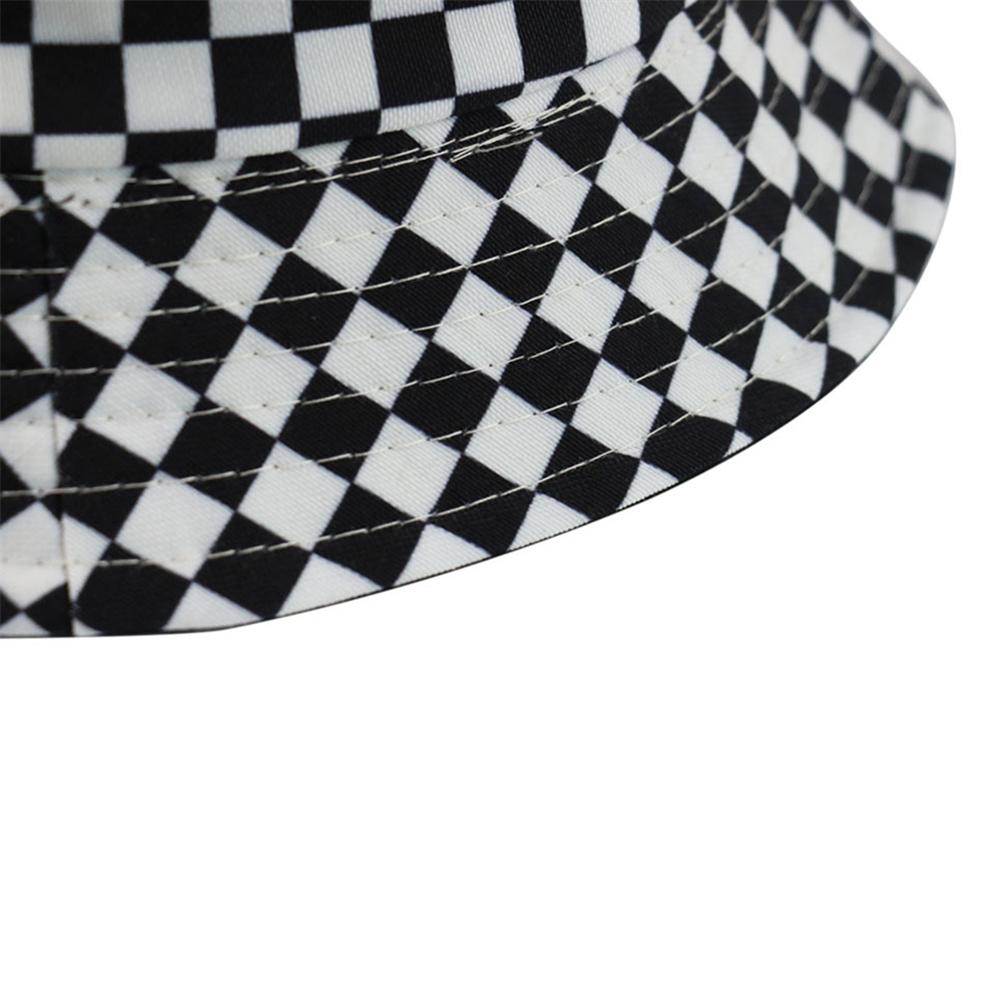 Red White Plaid Personality Bucket  Cap For Unisex Women Men Cotton Fishermen Hat Factory Sells Directly