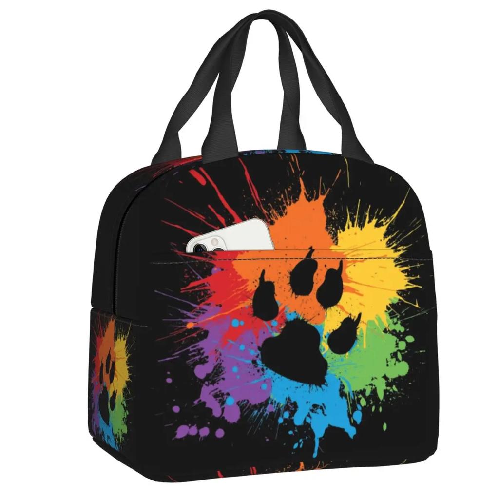 Gay Pride Flag Drip Design Insulated Lunch Bag Women Resuable LGBT Rainbow Lesbian Thermal Cooler Lunch Box Office Picnic Travel