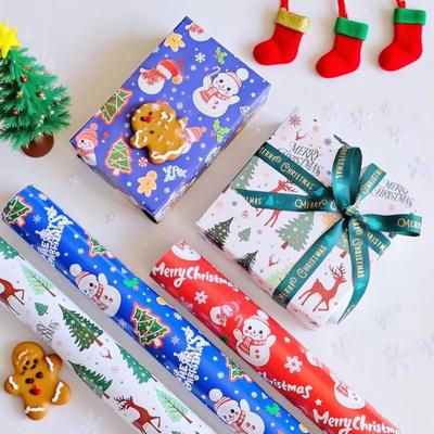 Všestranný Vianočný papier na balenie darčekov s motívom Santa Clausa Vianočné stromčeky Los Darčekový baliaci papier Papier na darčekové krabičky Vianočná párty