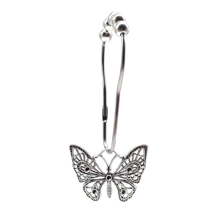 Decorative Butterfly Curtain Hook for Bathrooms Roller Systems Corrosive Metal Materials Easy Slide On Installation