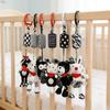 Baby Sensory Hanging Rattles Toy Black White Animals Stroller Infant Bed Wind Chimes 0-12 Months Infant Rattle Educational Toy