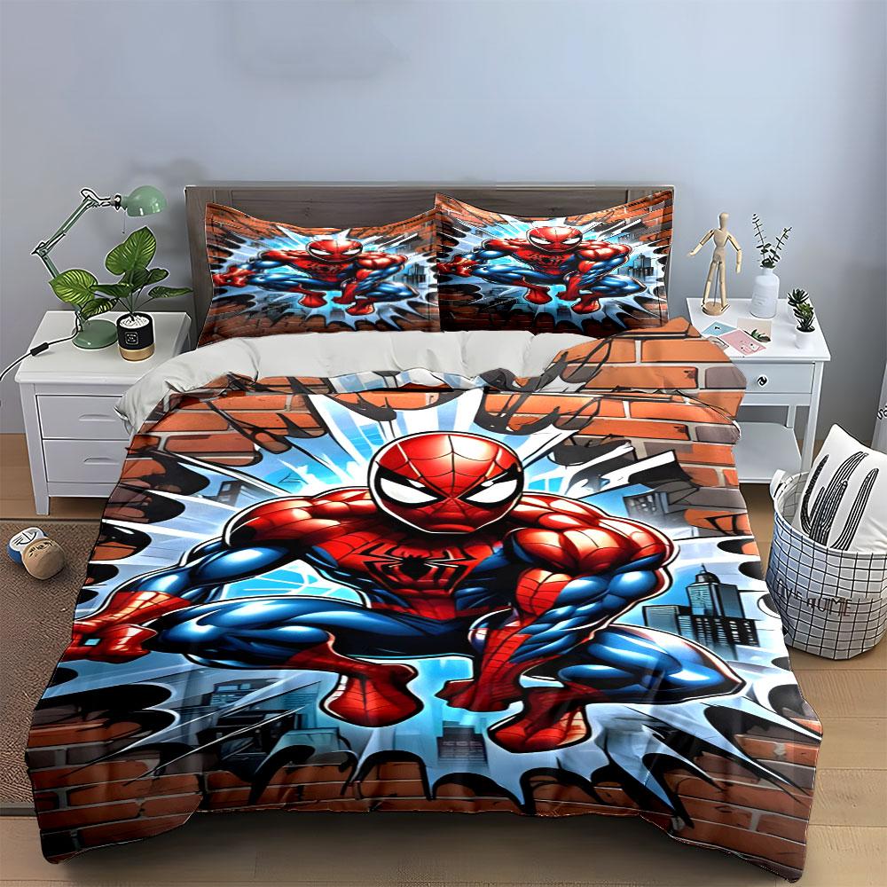 Spider-Man and Brick Wall. Bedding Sets Duvet Cover Sets Duvet Covers Pillowcases(1 * Duvet Cover 2 * Pillowcases Without Duvet Insert)