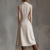 Ladies' Casual Big Collar  Slimming Sleeveless Dress