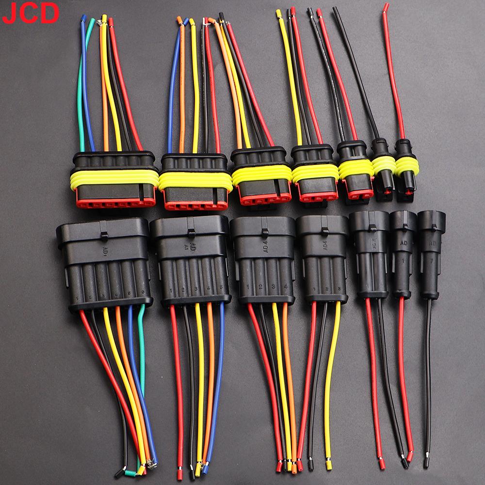 JCD 1set 1/2/3/4 Pin Waterproof Connector, Electrical Terminal Quick Connector With WireSuitable For Cars Ships Etc
