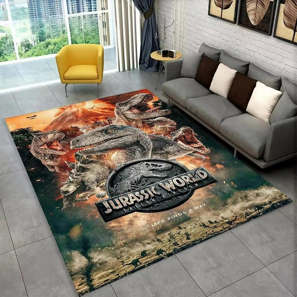  3D J-Jurassic Park Dinosaur Carpet Large Area Rug Bedroom Kids Playroom Floor Mat NonSlip Living Room Decor Fun Sofa
