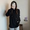 Plus Size T-shirt Women Hooded Autumn Women Small Button V-neck Long-sleeved Bottoming Shirt Hundred Loose Casual Tops