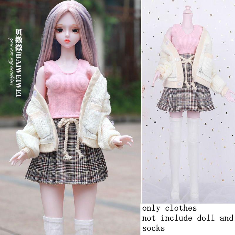 60CM BJD Puppe Niedliche Kleidung Nur Puppenkleidung für 1/3 Puppenzubehör DIY Kinderspielzeug Kawaii Mode Puppenzubehör Spielzeug