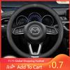 2025 Hot For Mazda 3 5 6 SKYACTIV Axela Atenza CX30 CX5 CX8 CX9 MX5 RX8 RX7 BT50 Carbon Fiber Leathe Car Steering Wheel Cover Ac