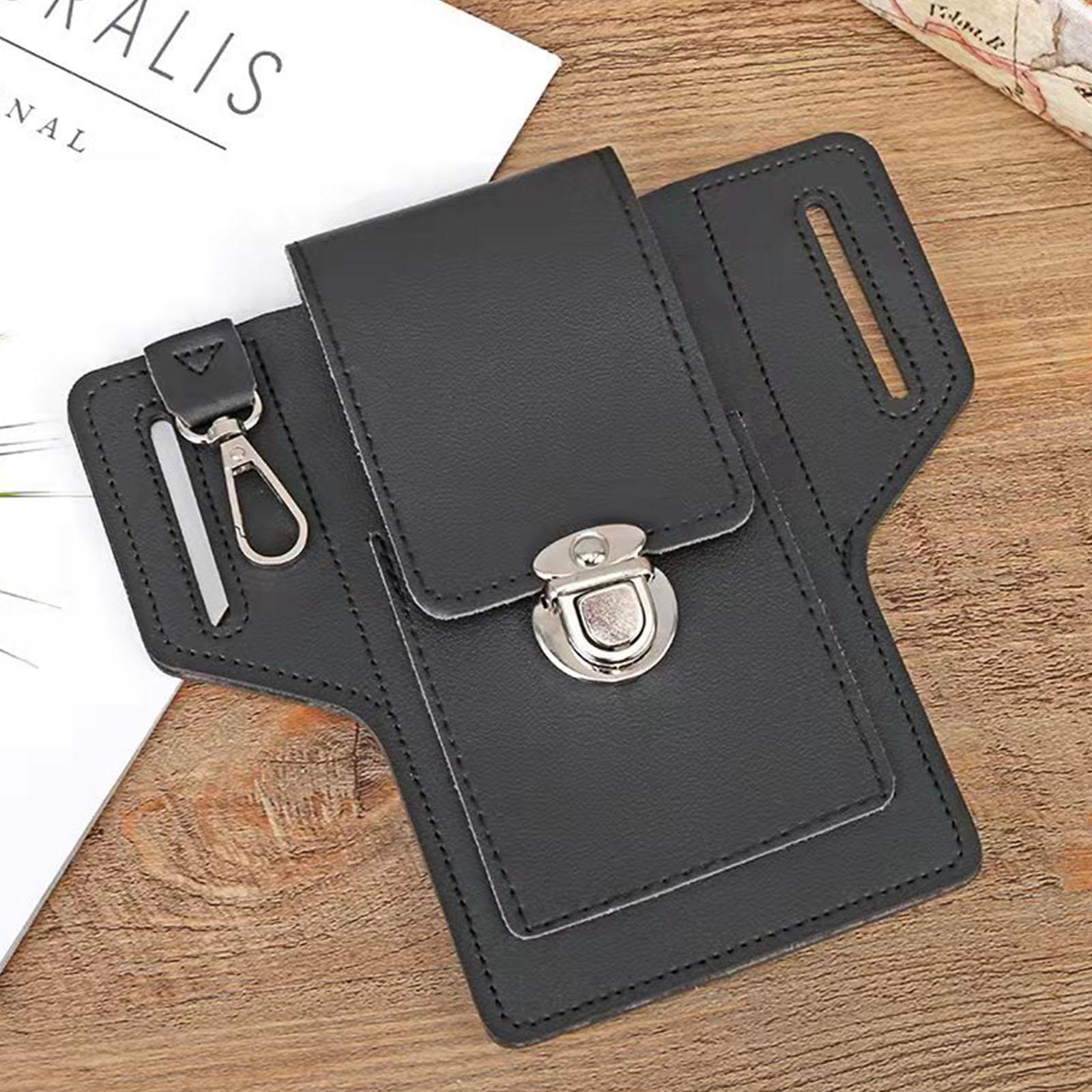 Винтажная кожаная поясная сумка с петлей для ремня — фото 3