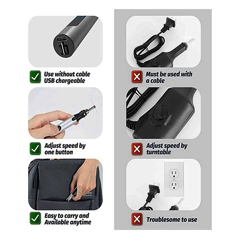 USB Customizer Επαγγελματικό Στυλό Χάραξης 30 Μύτες Εργαλείο Χάραξης Για Μέταλλο Ξύλο Γυαλί Και Πλαστικό Φορητό Στυλό Χάραξης